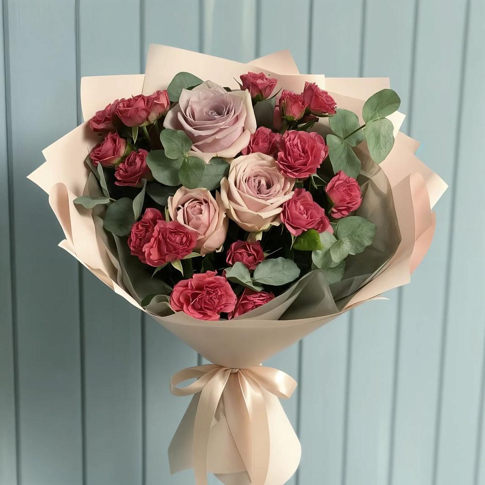 Букет цветов из: Гвоздики и Розы в Цоци-Юрте