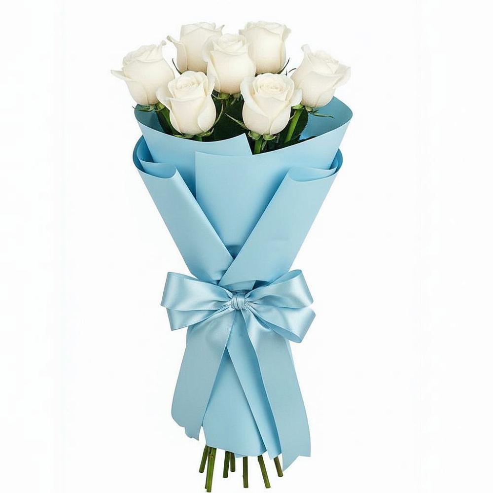Букет 7 белых роз Проуд в Цоци-Юрте