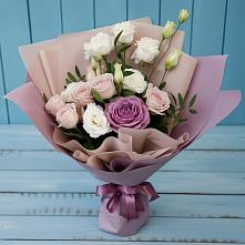 Букет цветов из:  Розы и Лизиантусы в Цоци-Юрте