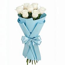 Букет 7 белых роз Проуд в Цоци-Юрте