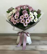 Букет цветов из:  Хризантемы и Розы в Цоци-Юрте