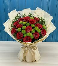 Букет цветов из:  Розы и Хризантемы в Цоци-Юрте