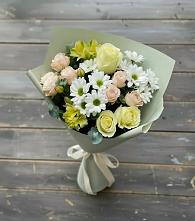 Букет цветов из:  Альстромерии, Розы и Хризантемы в Цоци-Юрте